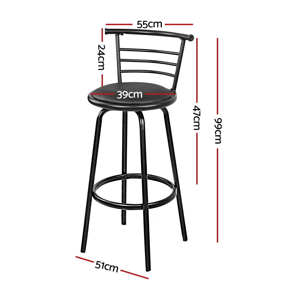 Seth Leather Bar Stool Swivel Padded (Set of 4)