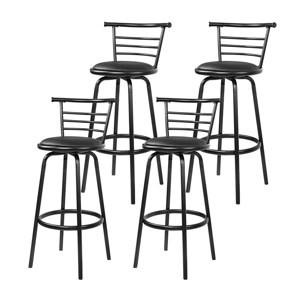Seth Leather Bar Stool Swivel Padded (Set of 4)