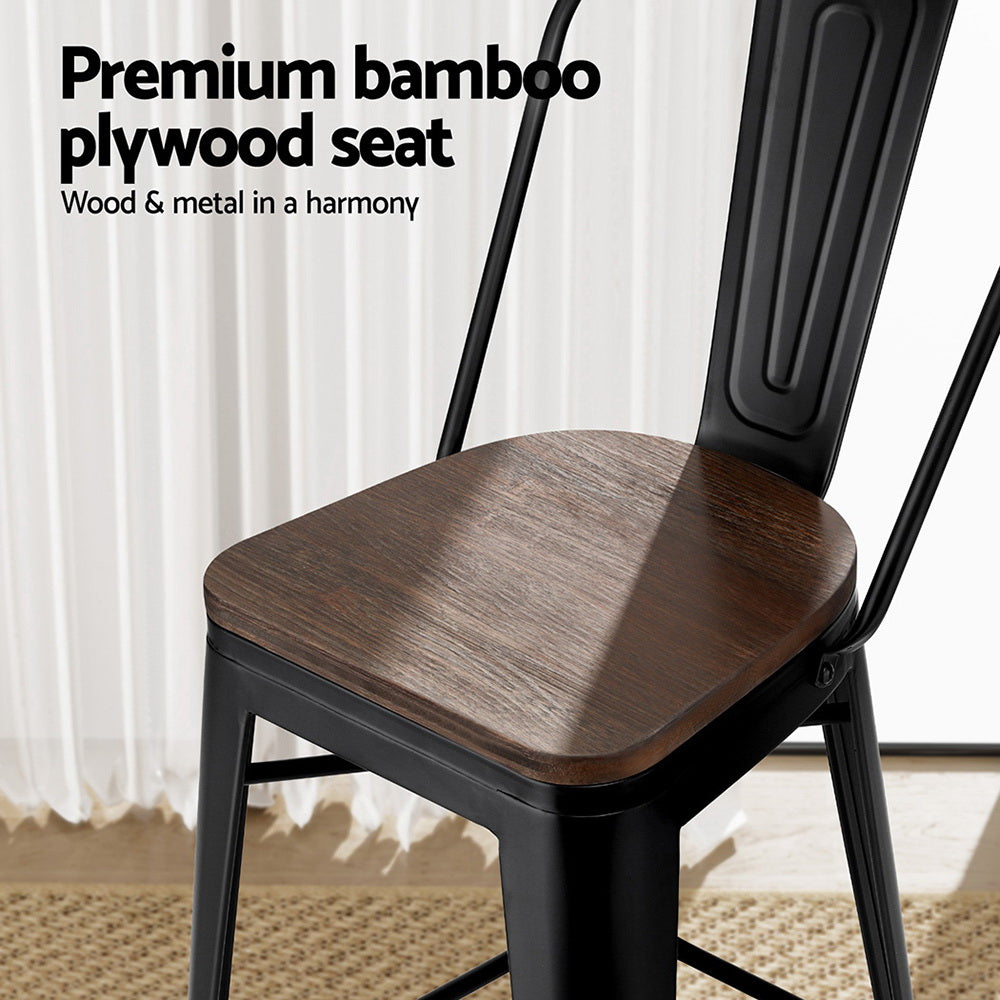 Hugo Wooden Counter Stool (Set of 4)