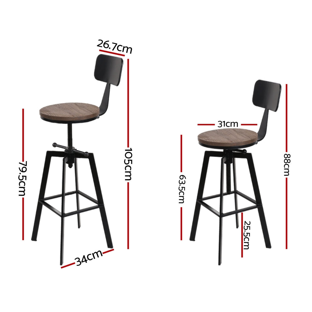 Pete Wooden Dining Chair Adjustable (Set of 4)