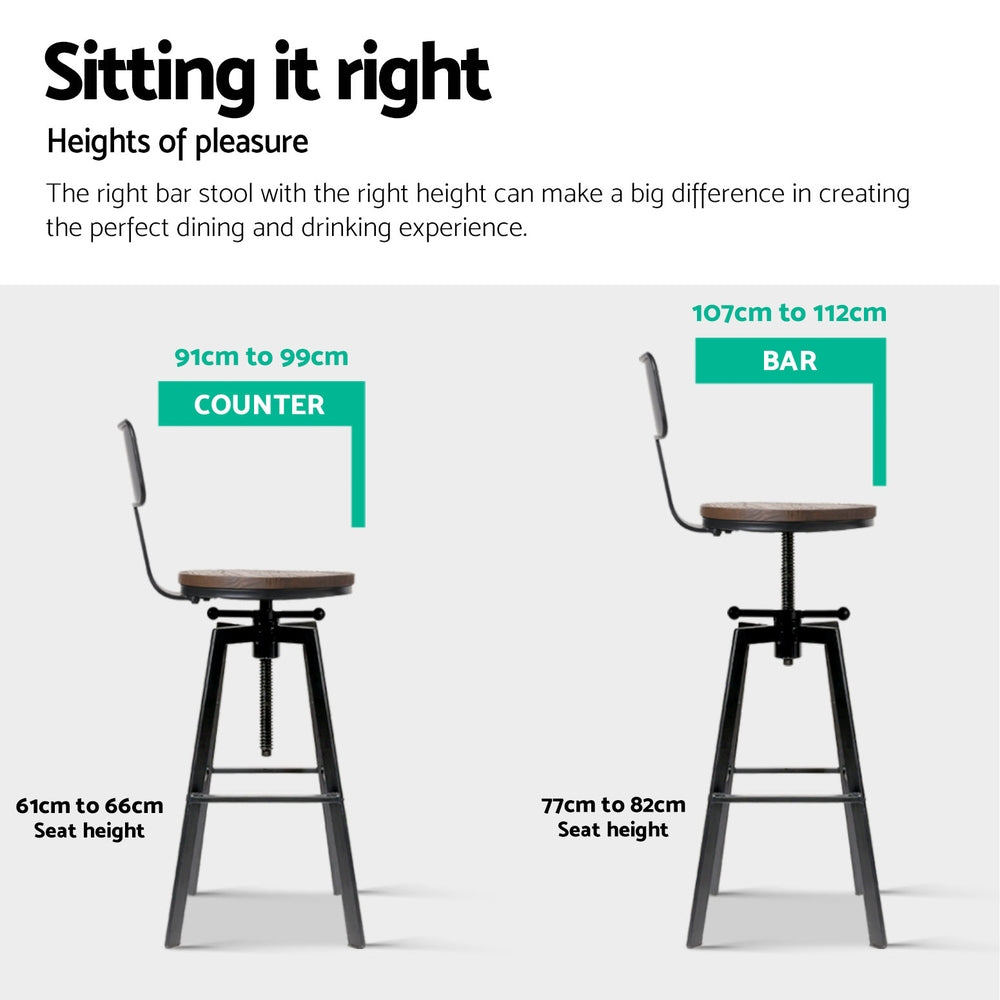 Pete Wooden Dining Chair Adjustable (Set of 4)