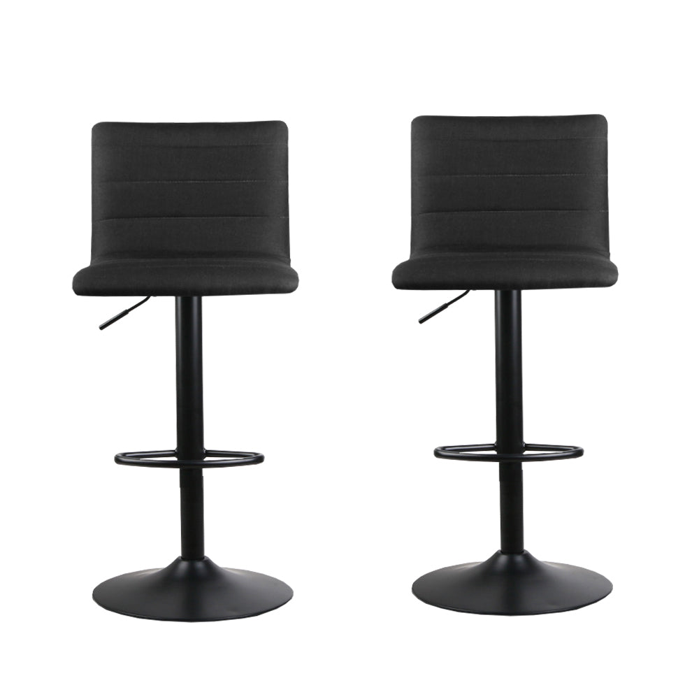 Nico Fabric Bar Stool Adjustable (Set of 2) Black