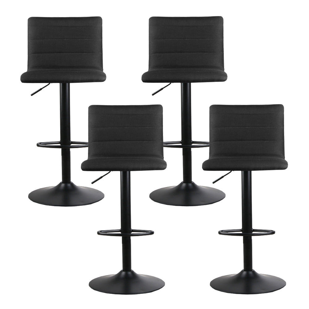 Holt Fabric Bar Stool Adjustable (Set of 4) Black