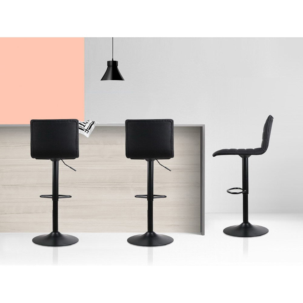 Holt Fabric Bar Stool Adjustable (Set of 4) Black