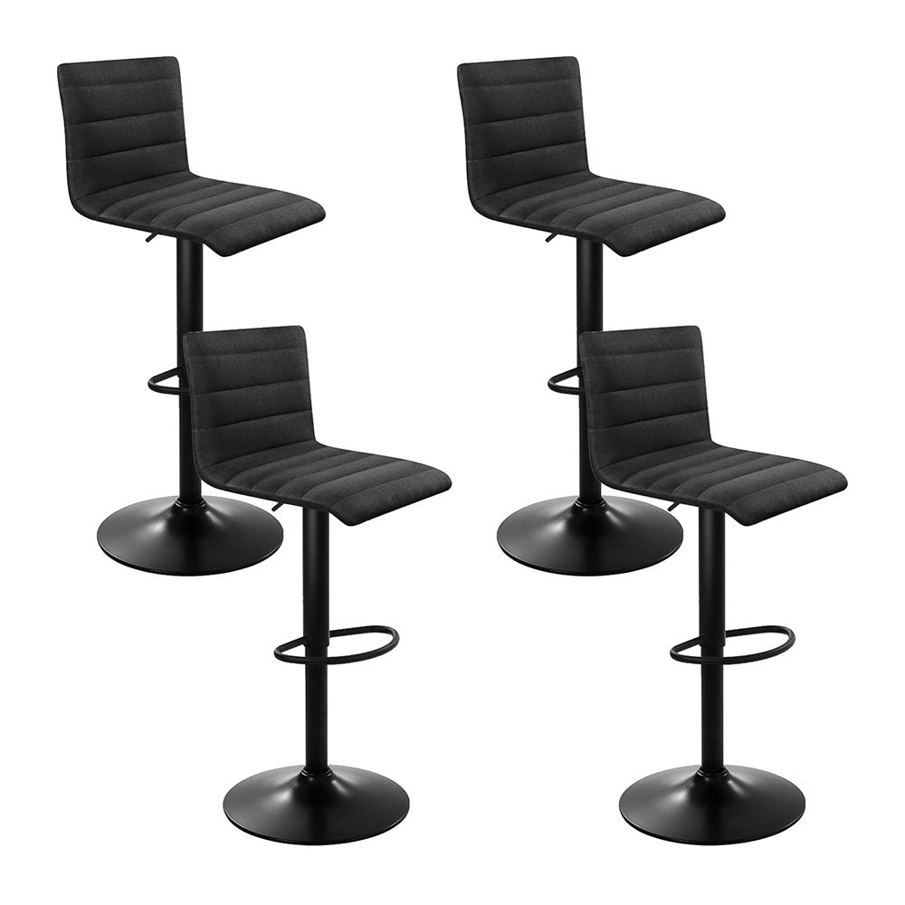Holt Fabric Bar Stool Adjustable (Set of 4) Black