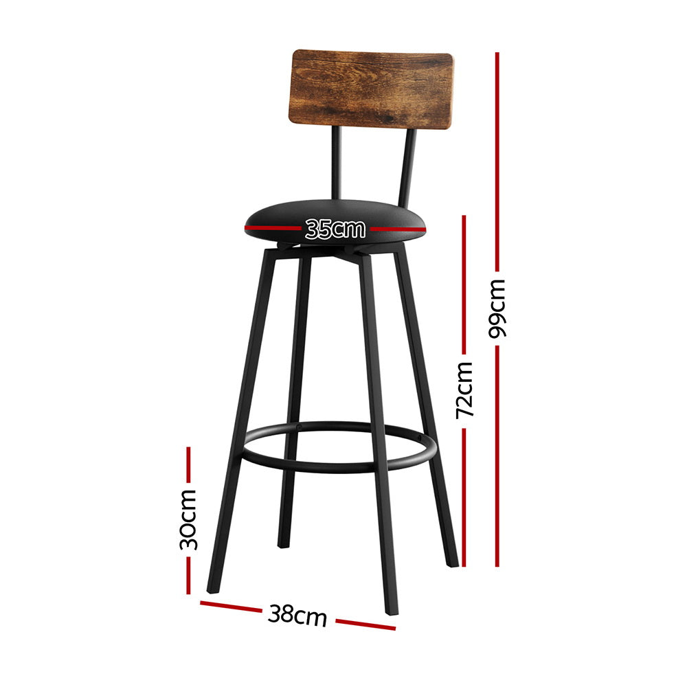 Rafe Metal Counter Stool Industrial (Set of 2) Red