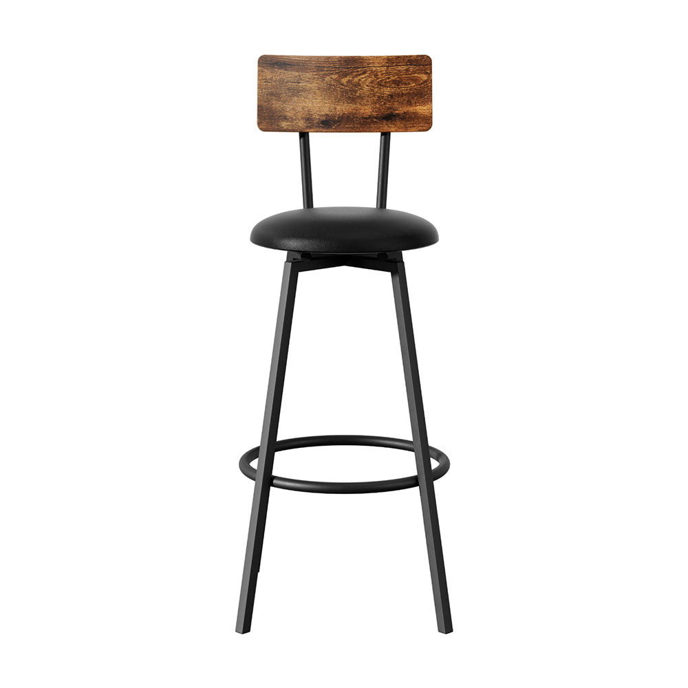Rafe Metal Counter Stool Industrial (Set of 2) Red