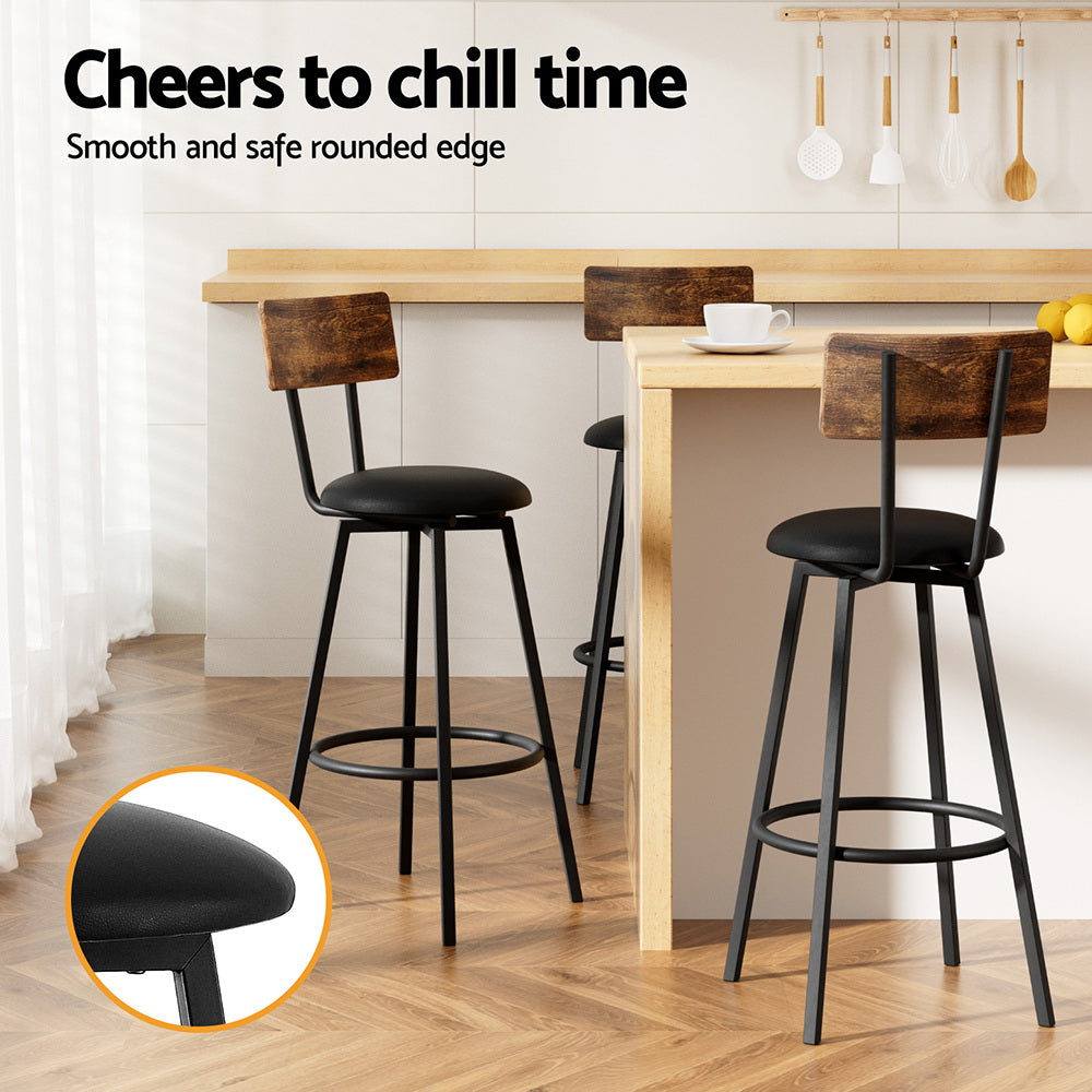 Rafe Metal Counter Stool Industrial (Set of 2) Red