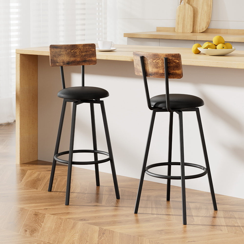 Rafe Metal Counter Stool Industrial (Set of 2) Red
