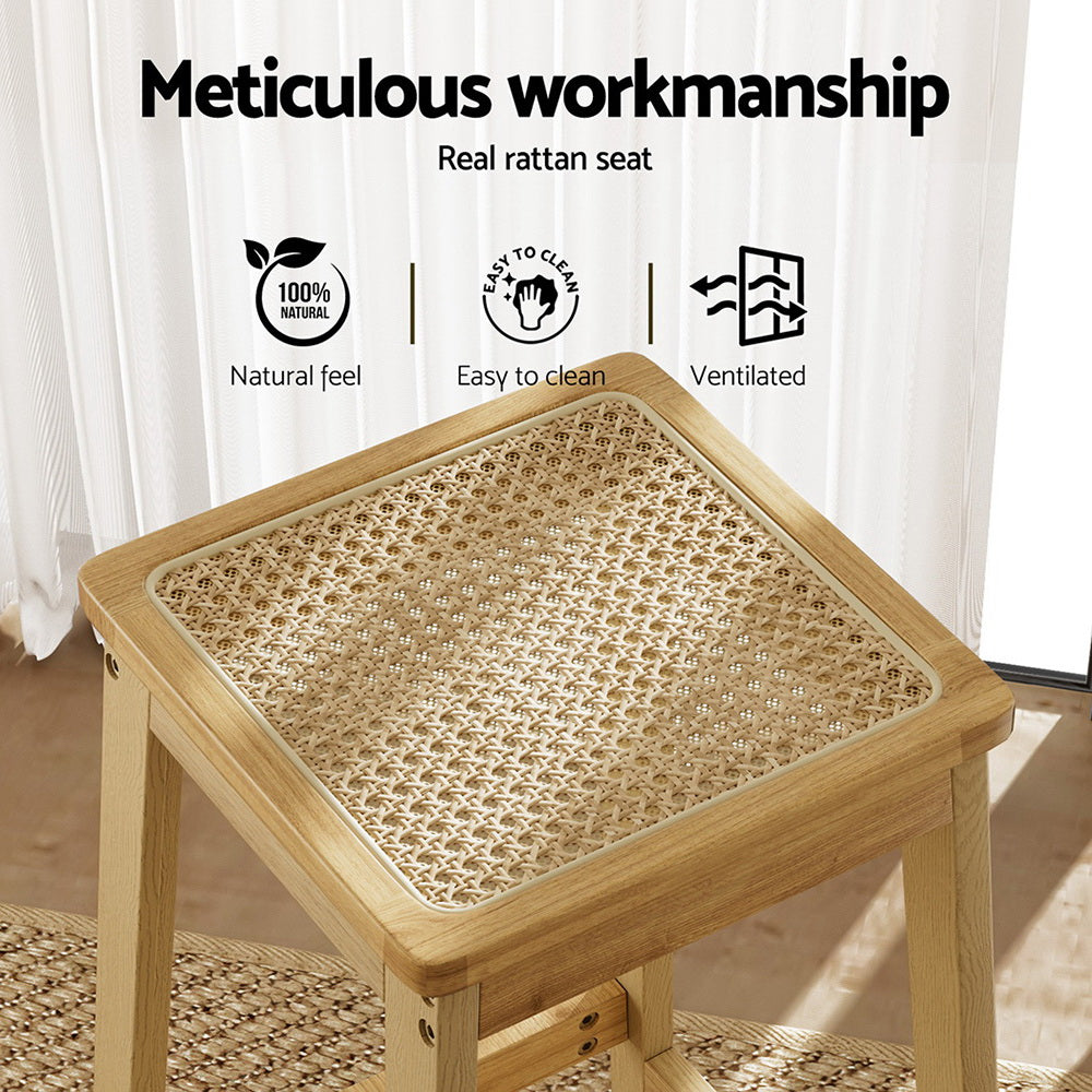 Weston Wooden Counter Stool (Set of 2) Tan