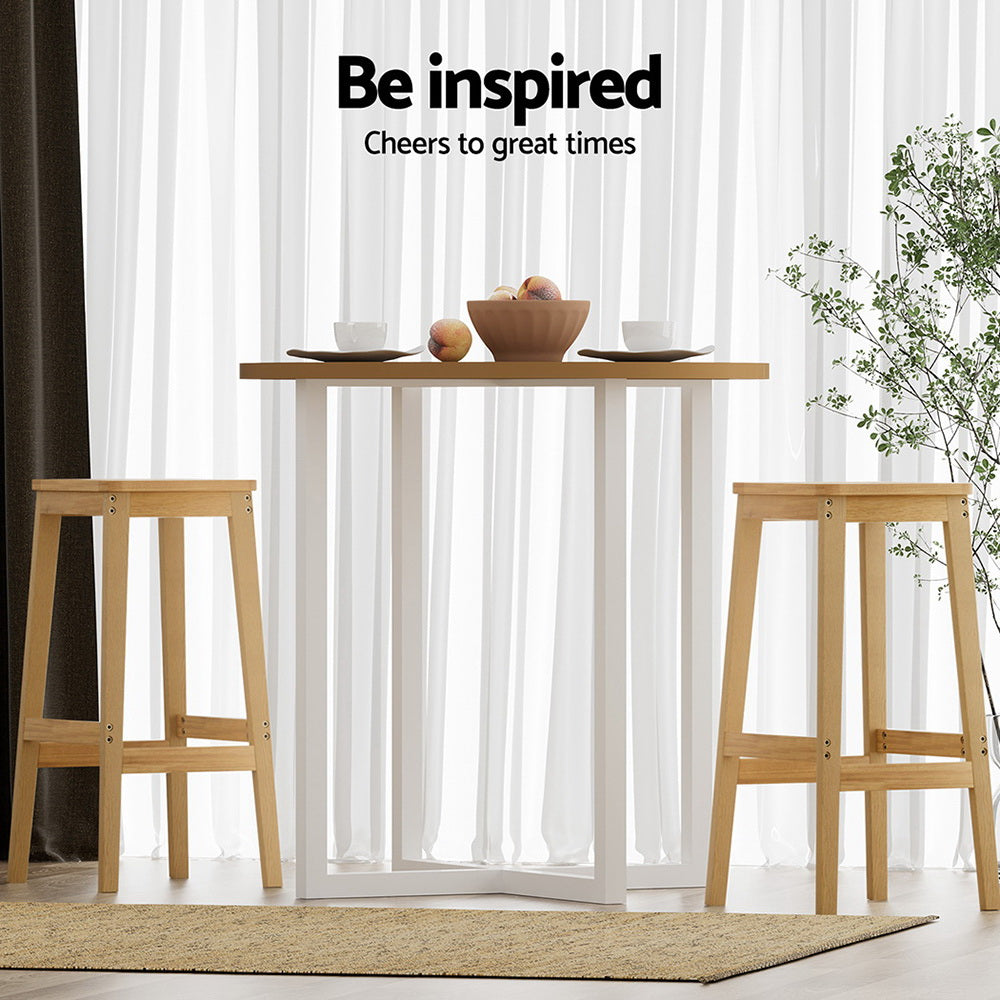 Weston Wooden Counter Stool (Set of 2) Tan