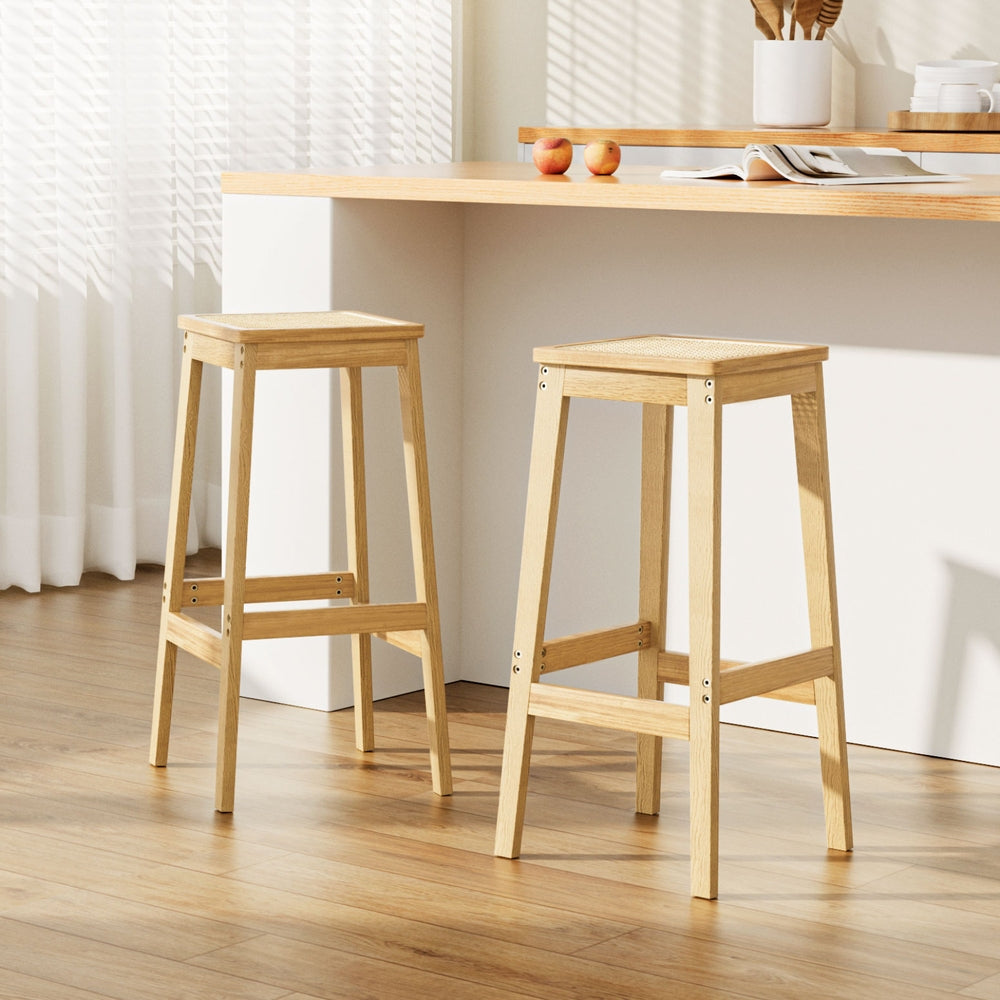 Weston Wooden Counter Stool (Set of 2) Tan