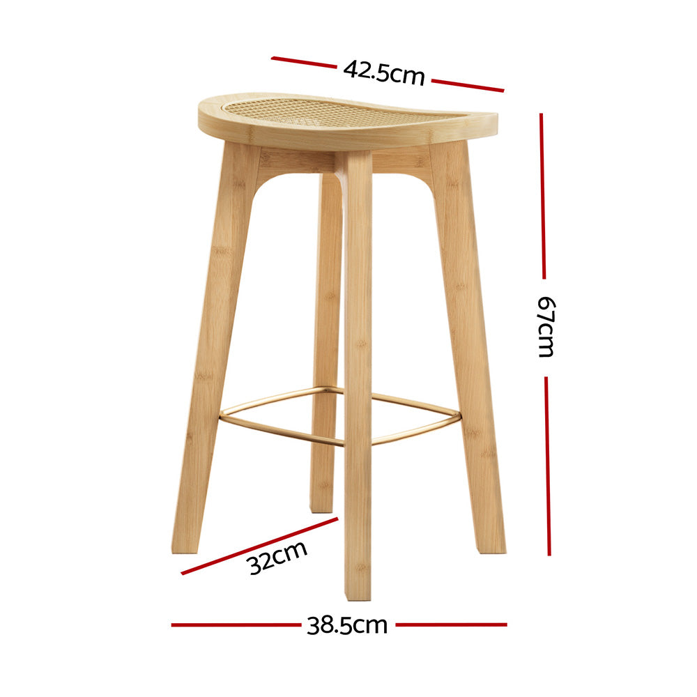 Kane Rattan Counter Stool (Set of 2) Tan
