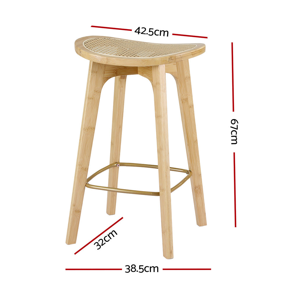 Jade Rattan Counter Stool (Set of 4) Tan