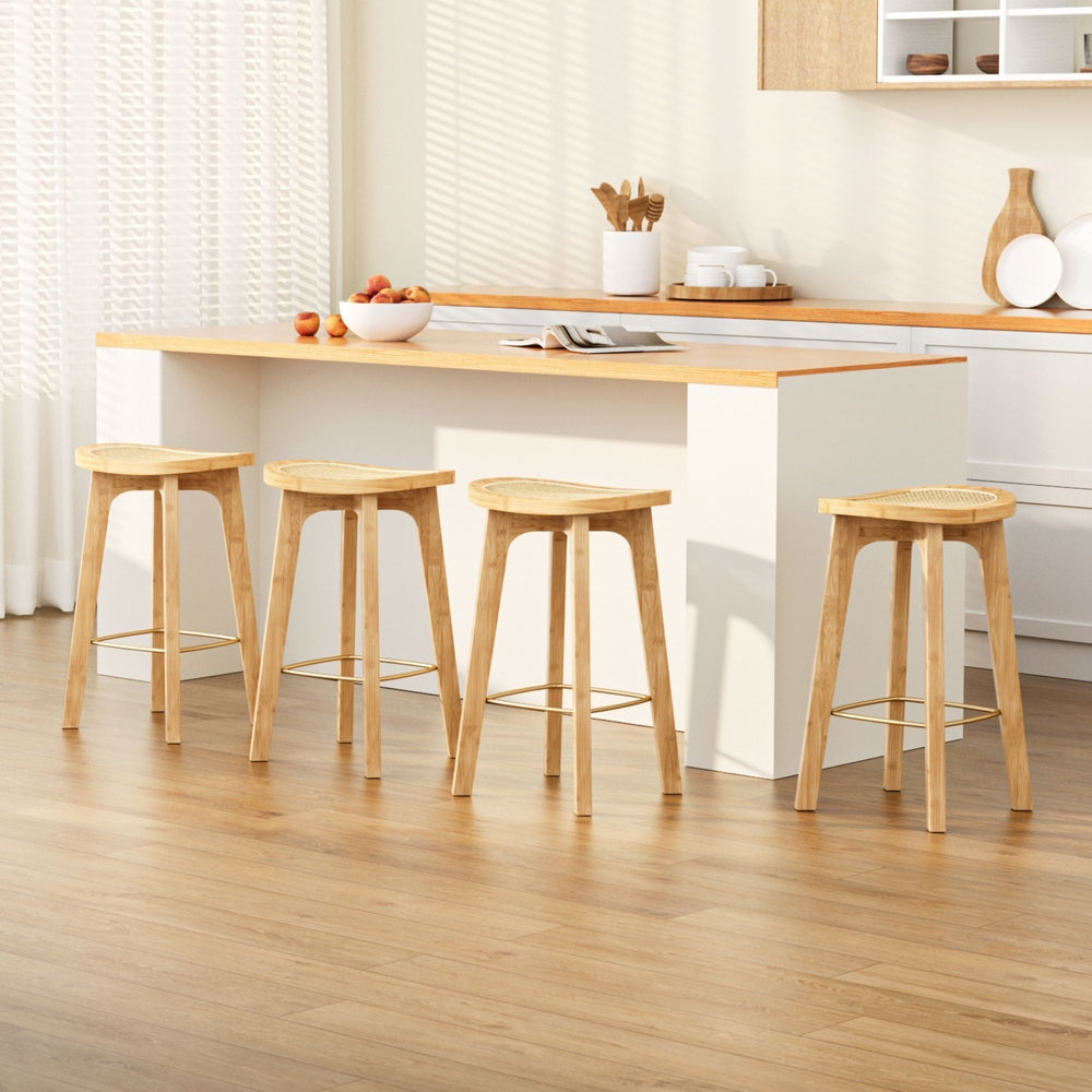 Jade Rattan Counter Stool (Set of 4) Tan