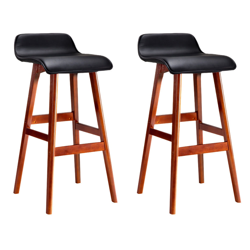 Callum Wooden Bar Stool (Set of 2) Black
