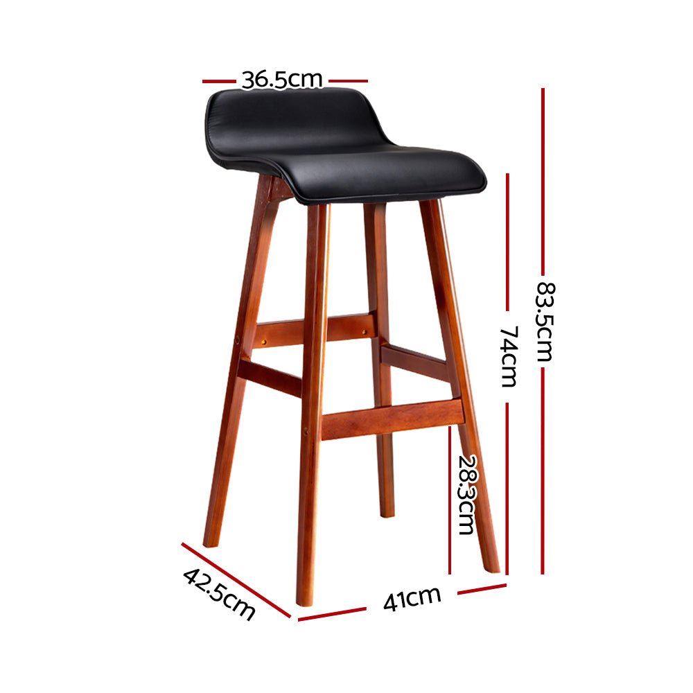 Moss Wooden Bar Stool (Set of 4) Black