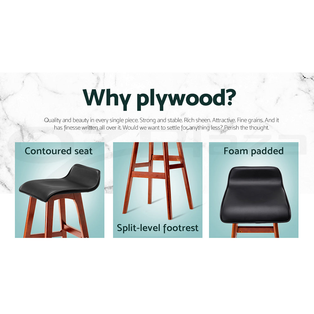 Moss Wooden Bar Stool (Set of 4) Black
