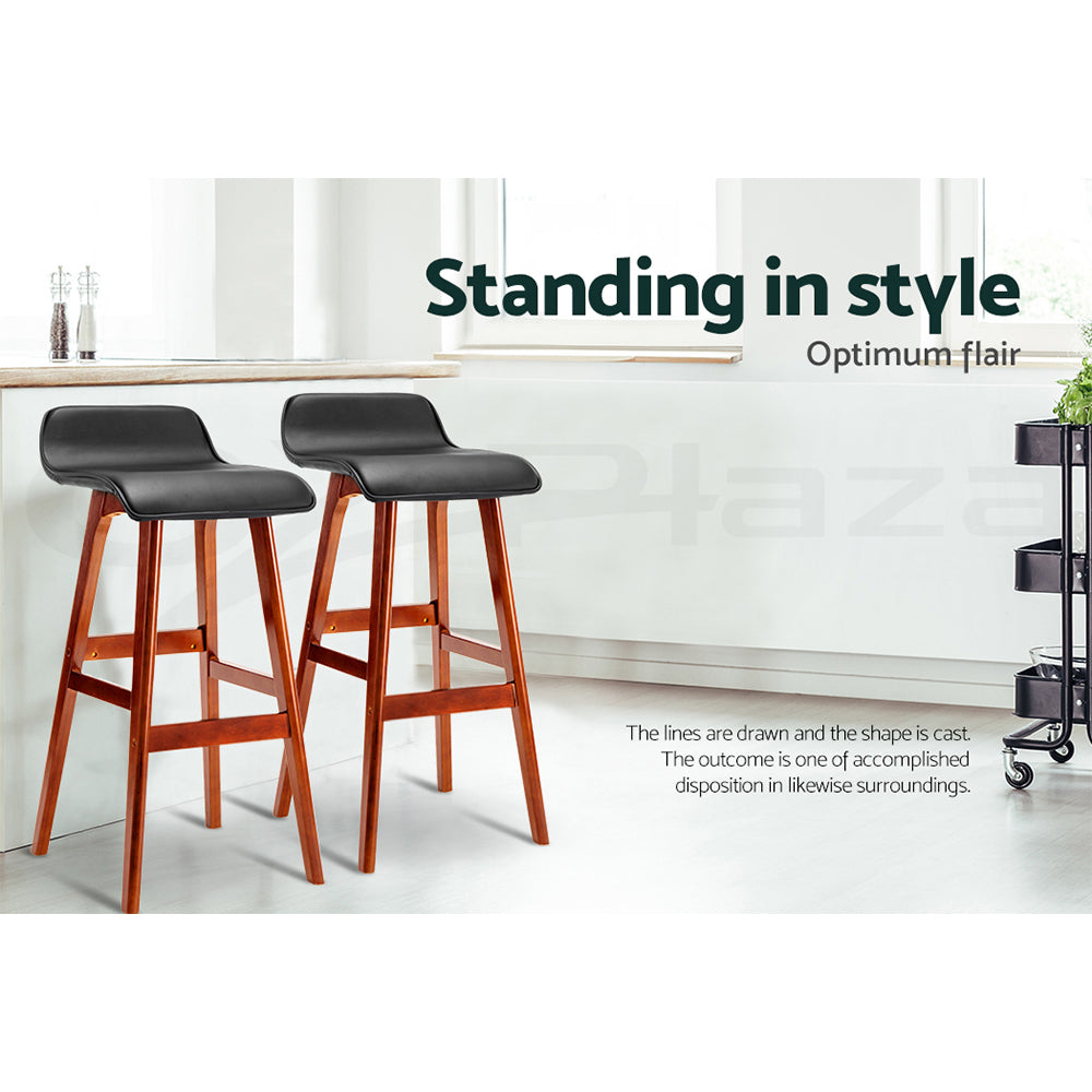 Moss Wooden Bar Stool (Set of 4) Black