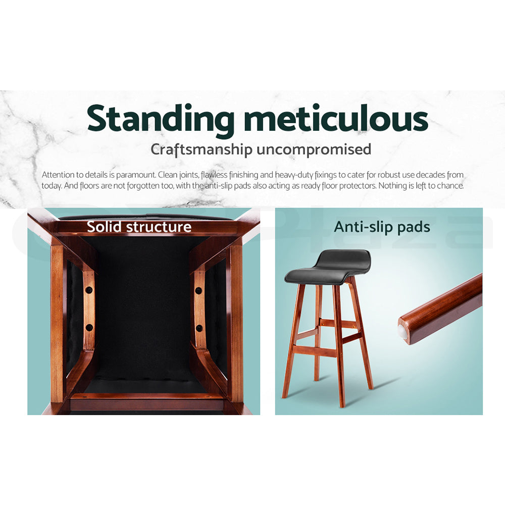 Moss Wooden Bar Stool (Set of 4) Black