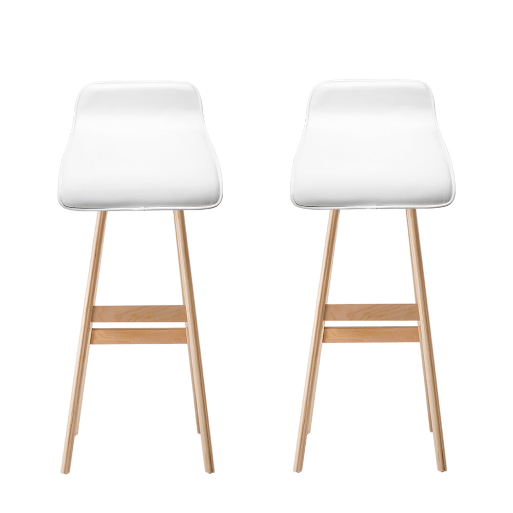 Miles Wooden Bar Stool (Set of 2) White