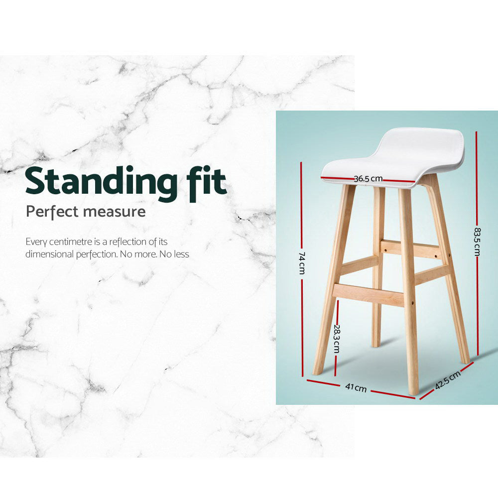Miles Wooden Bar Stool (Set of 2) White