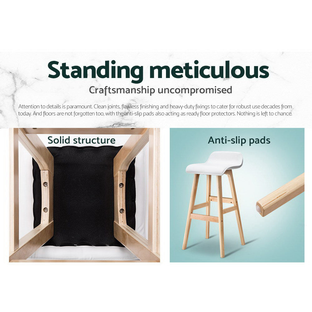 Miles Wooden Bar Stool (Set of 2) White