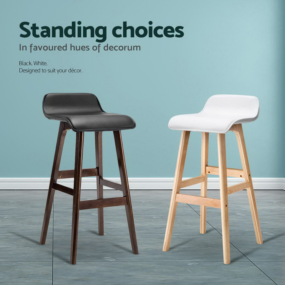 Miles Wooden Bar Stool (Set of 2) White