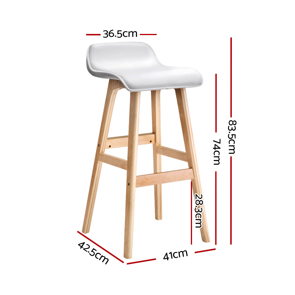 Magnus Wooden Bar Stool (Set of 4) White