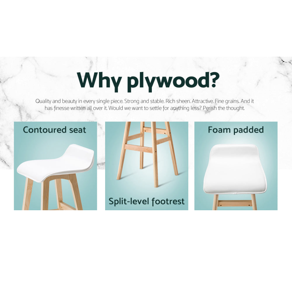 Magnus Wooden Bar Stool (Set of 4) White