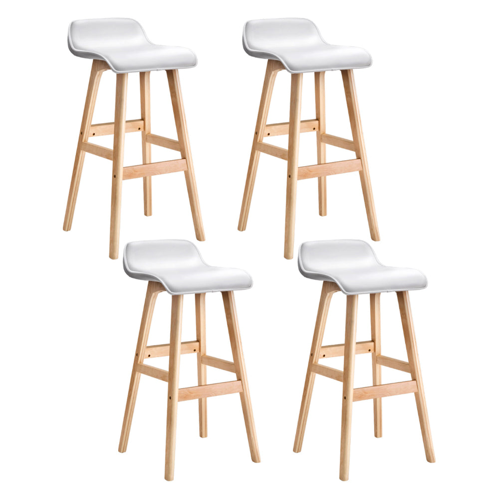 Magnus Wooden Bar Stool (Set of 4) White