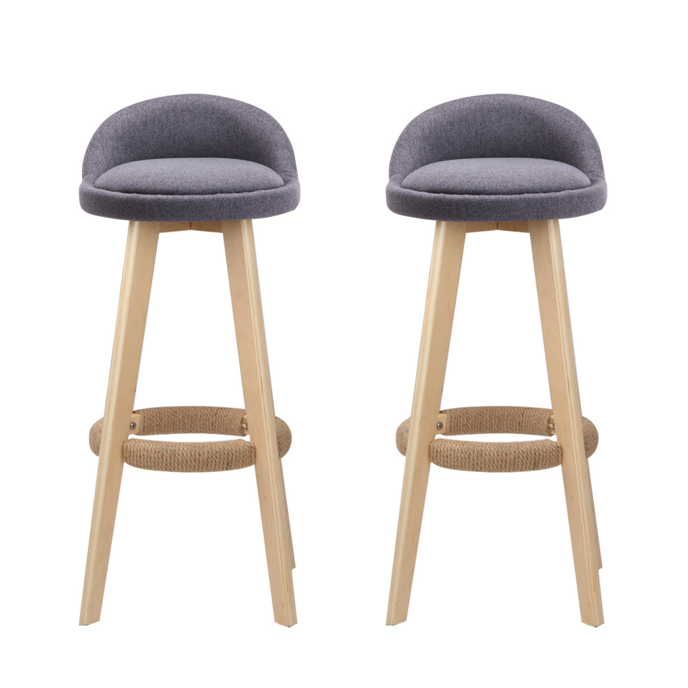 Jack Fabric Bar Stool Padded (Set of 2) Grey