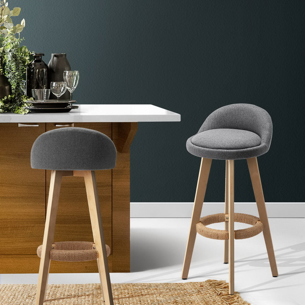 Jack Fabric Bar Stool Padded (Set of 2) Grey