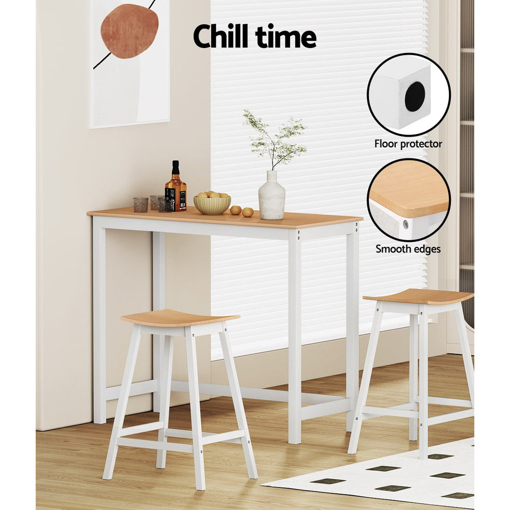 Dane Wooden Bar Stool (Set of 2) Oak