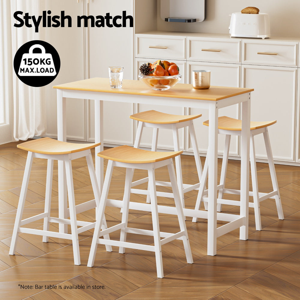 Callum Wooden Bar Stool (Set of 4) Oak