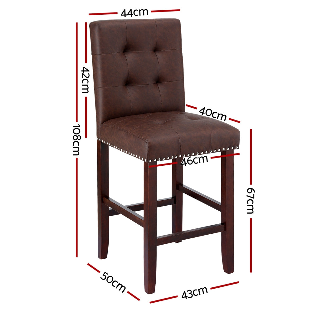Zion Leather Counter Stool (Set of 4) Brown