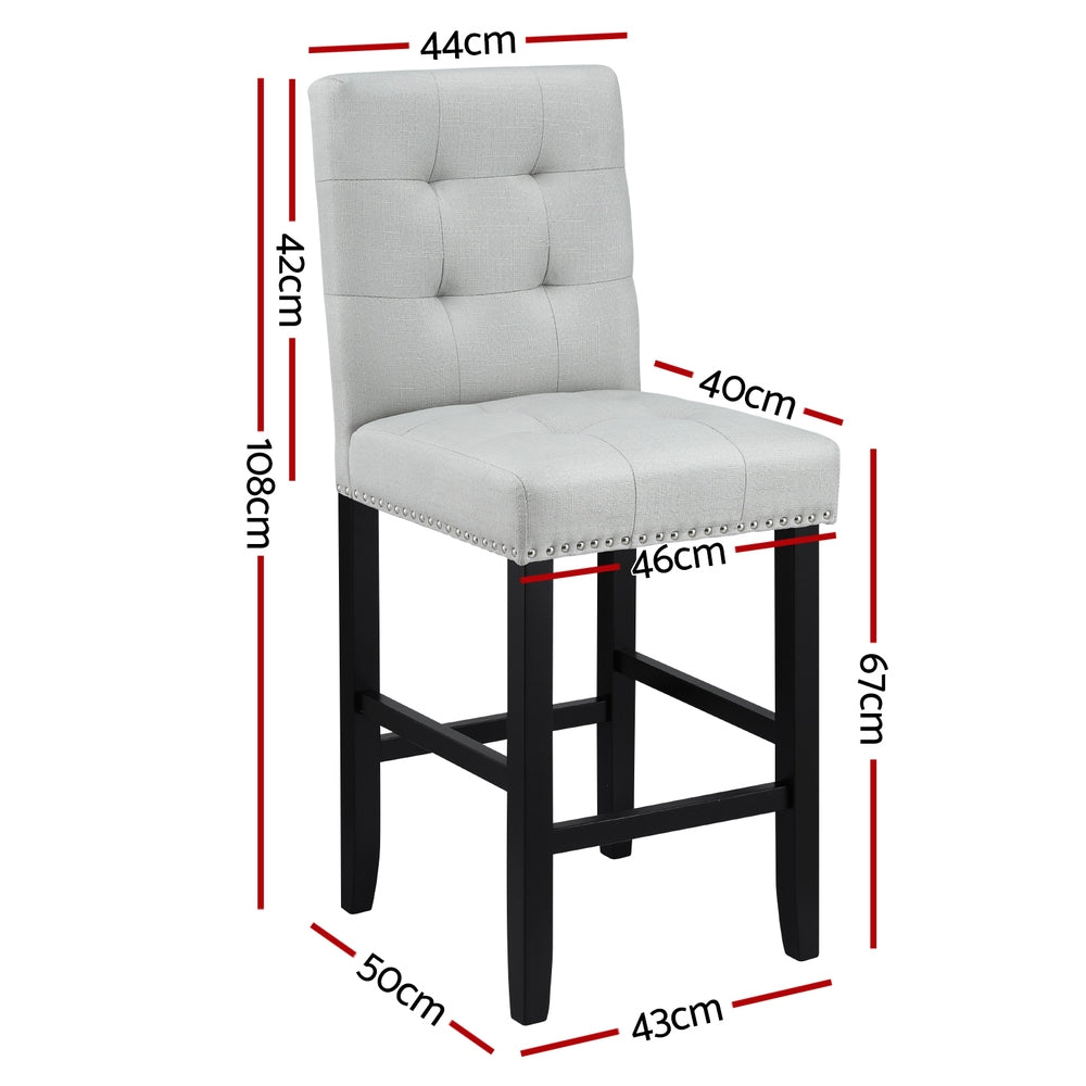 Riley Fabric Counter Stool (Set of 2) Grey