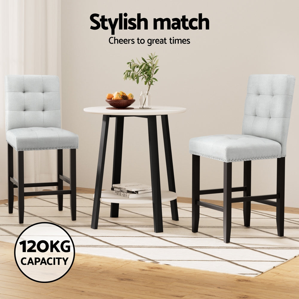 Riley Fabric Counter Stool (Set of 2) Grey