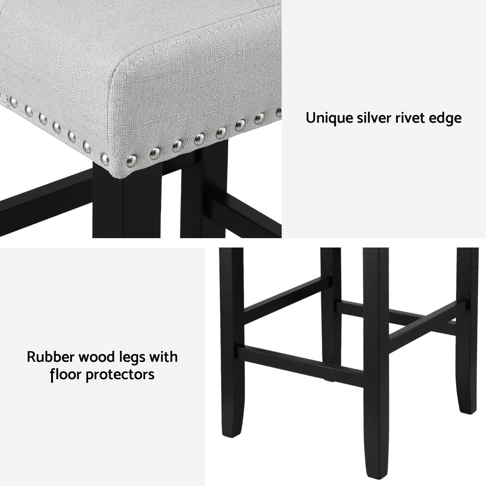 Riley Fabric Counter Stool (Set of 2) Grey