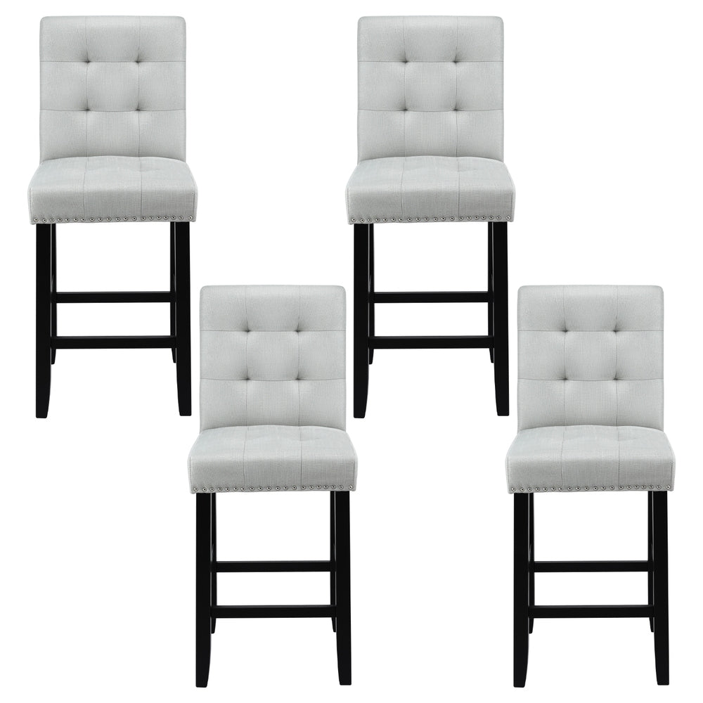 Wells Fabric Counter Stool (Set of 4) Grey