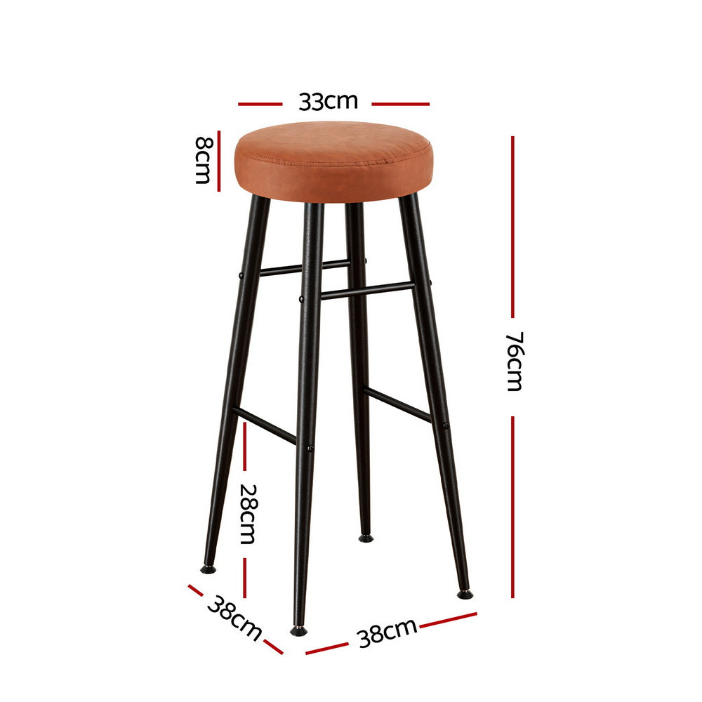 Xan Leather Counter Stool (Set of 2) Brown