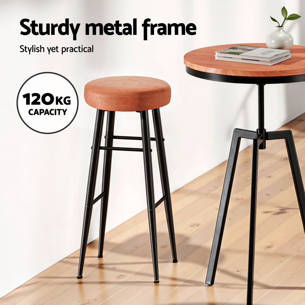 Wren Leather Counter Stool (Set of 4) Brown