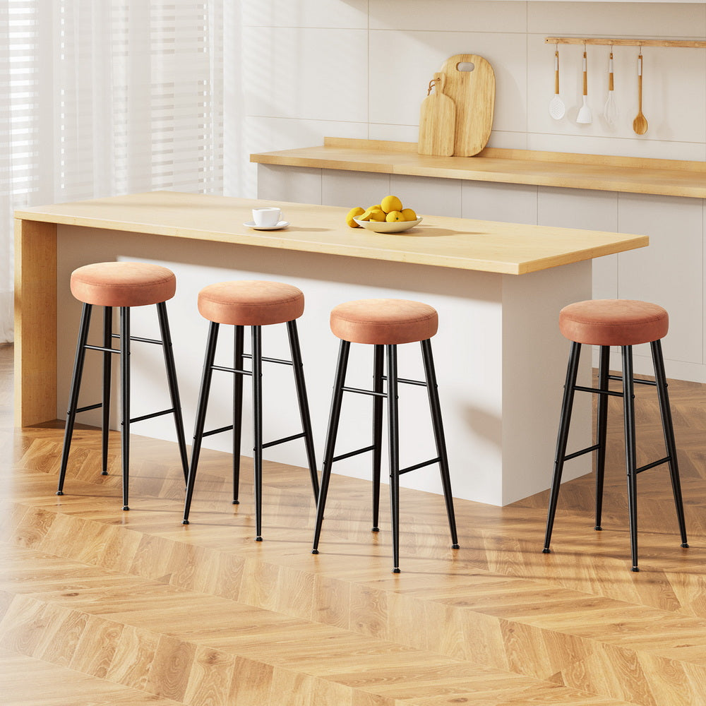 Wren Leather Counter Stool (Set of 4) Brown