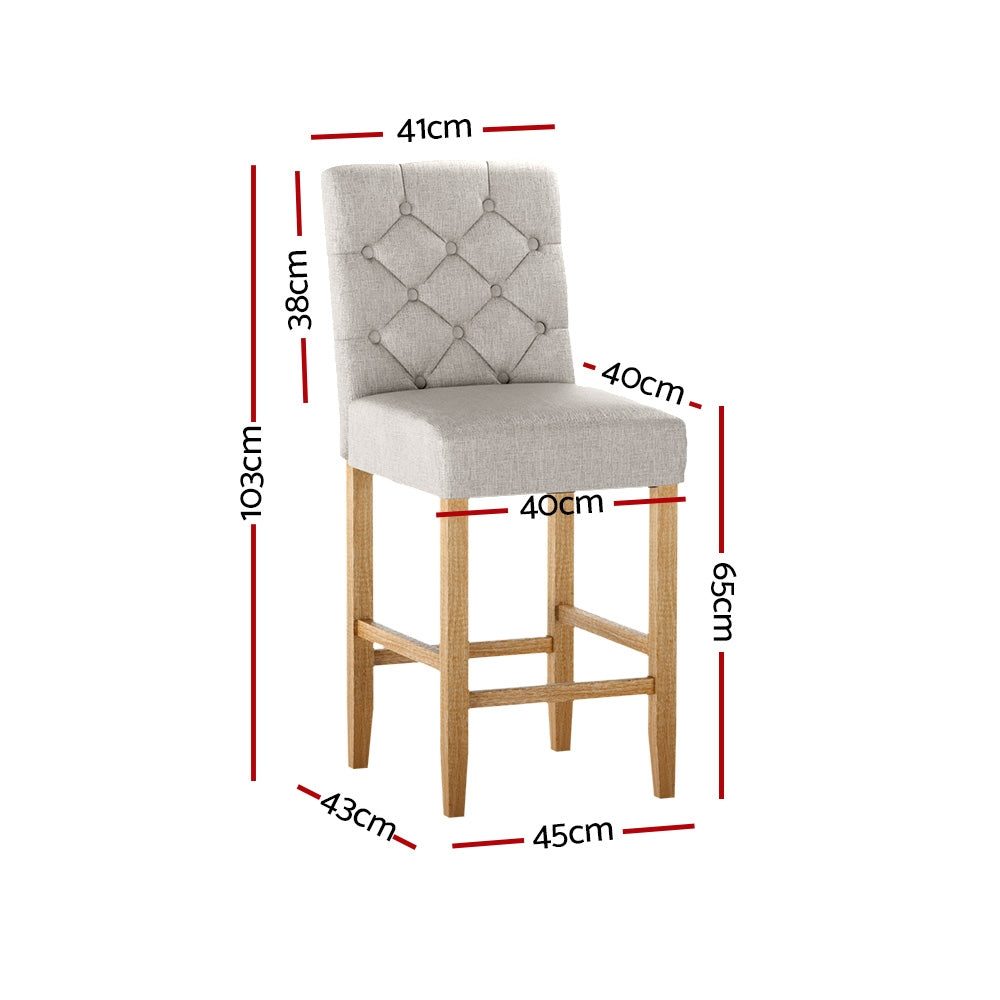 Reign Fabric Bar Stool (Set of 2) Red