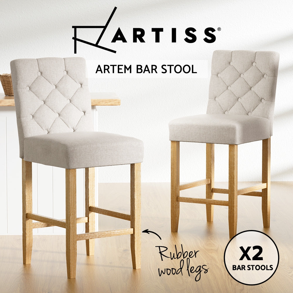 Reign Fabric Bar Stool (Set of 2) Red