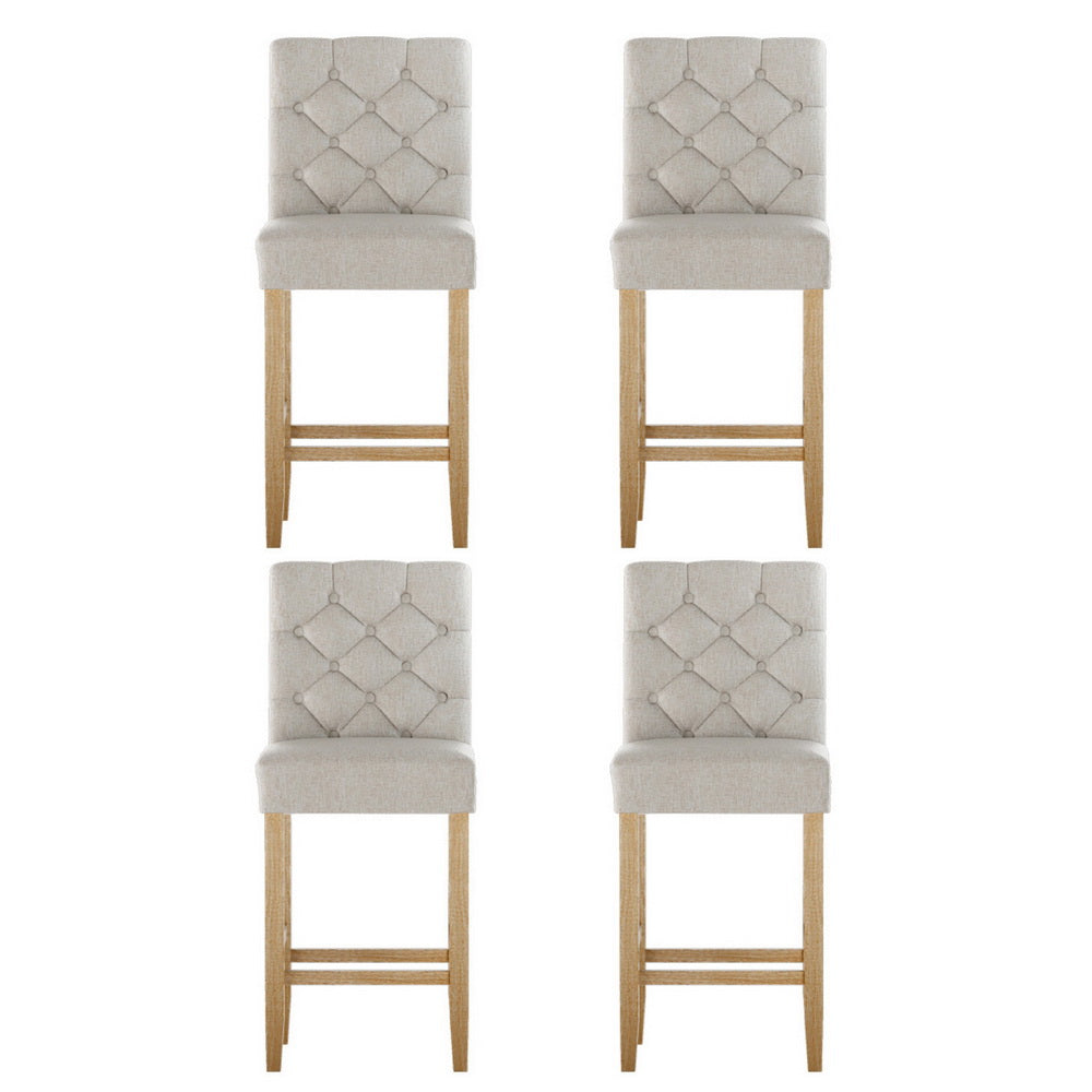 Miles Fabric Bar Stool (Set of 4) Red