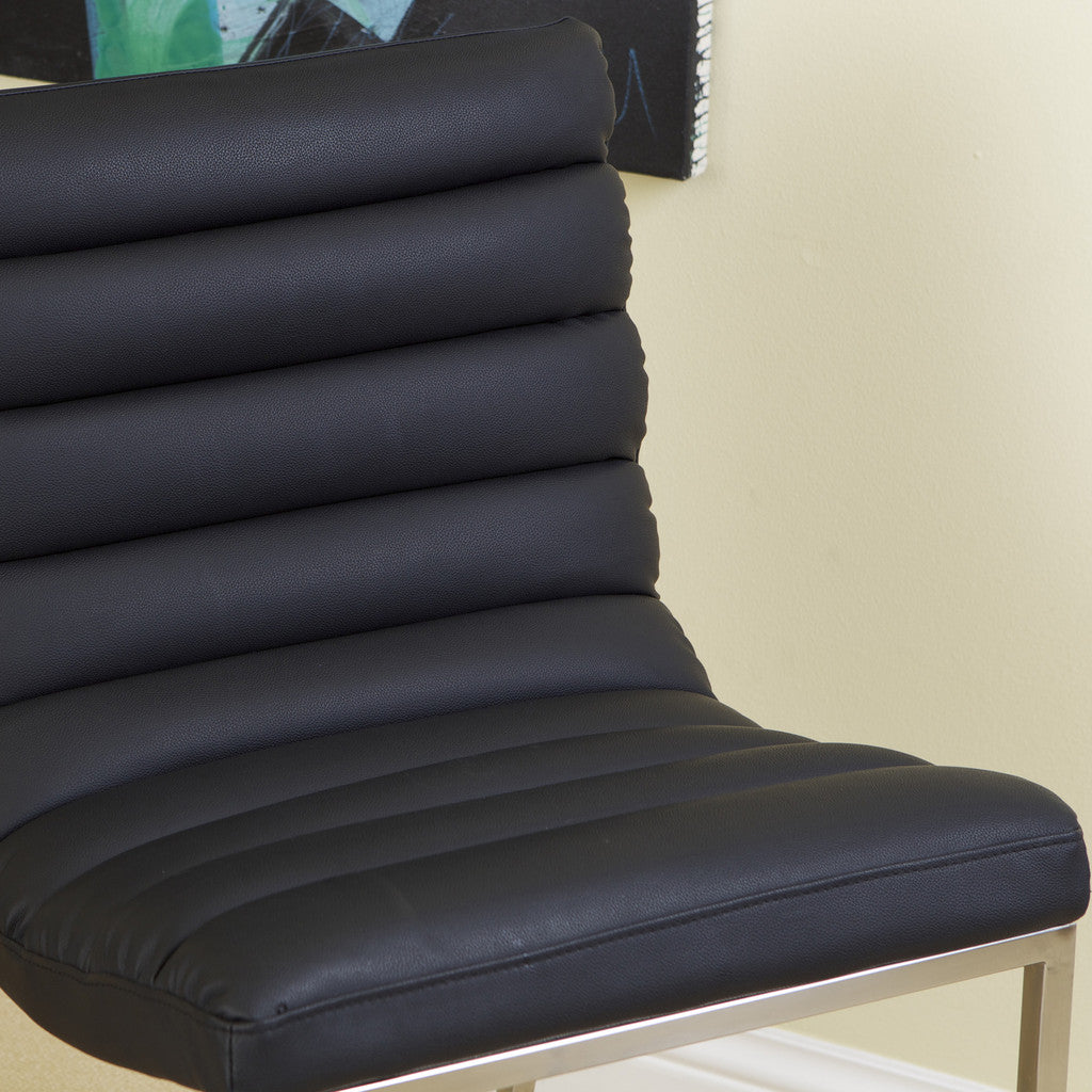 Blaine Leather Bar Stool Black