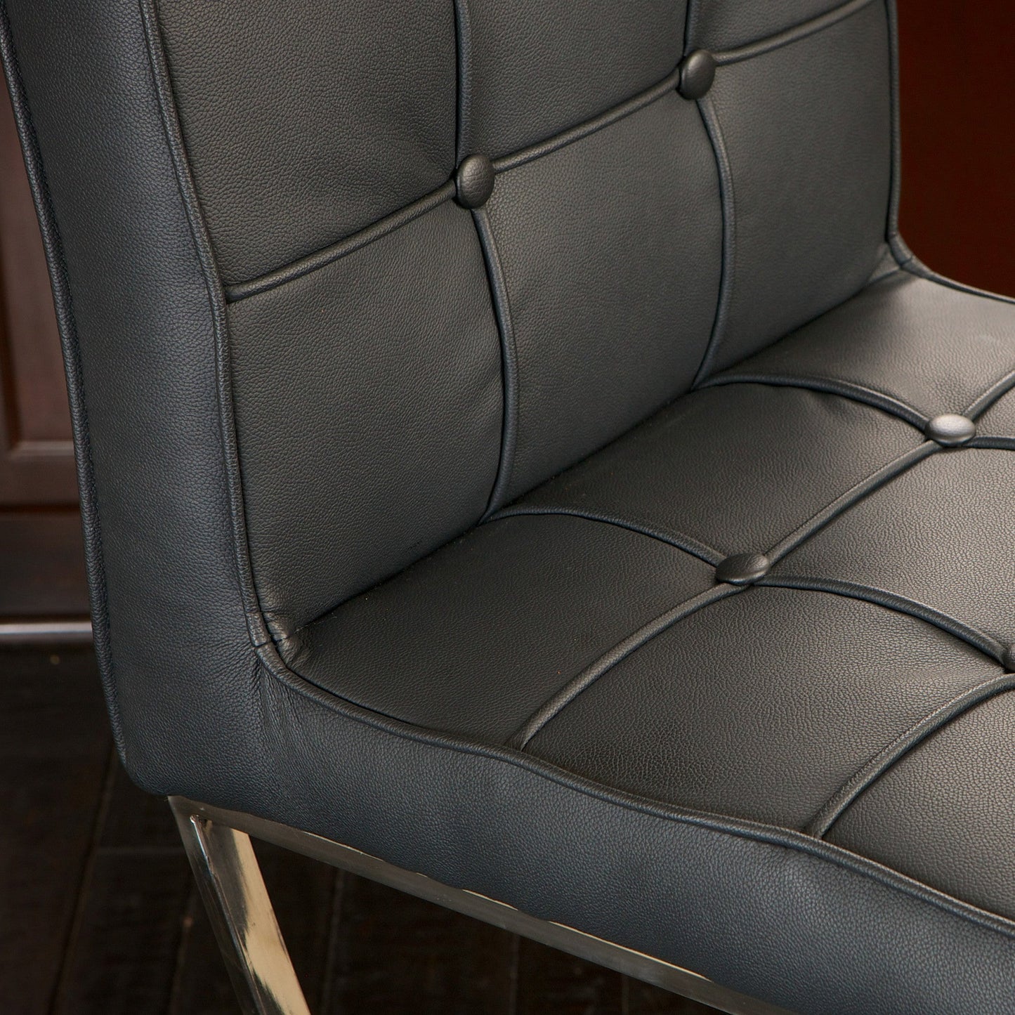 Lane Leather Bar Stool Black