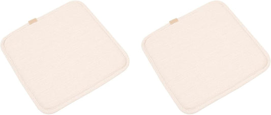 Square Bar Stool Seat Cushion with Ties 12 x 12 Inch Breathable Stool Cushion Cover Barstool Cushion Seat Pad Set of 2 (12x12 inch, White)
