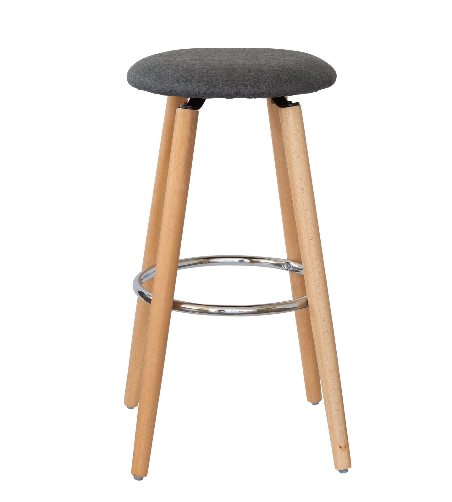 Lark Wooden Bar Stool Padded Grey